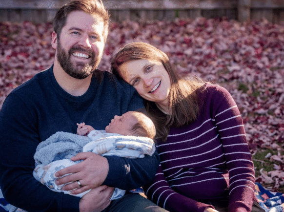 Family photo of Jesse, husband, & son